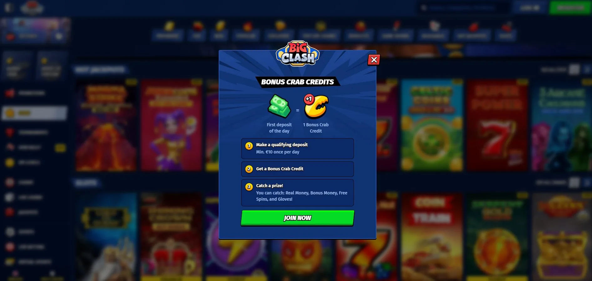Bigclash Casino welcome bonus and promotions